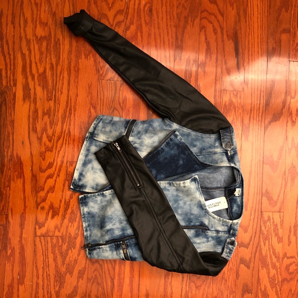 Denim/ leather jacket